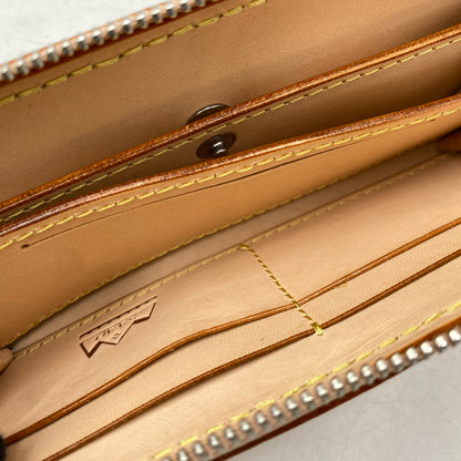 【中古品】【メンズ/レディース】 SAAD サード LEATHER ROUND FASTENER LONG WALLET レザー ラウンドファスナー ロングウォレット 長財布 200-260820-as-12-izu カラー：ピンクベージュ 万代Net店