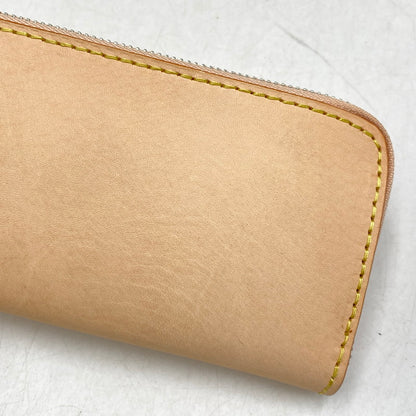 【中古品】【メンズ/レディース】 SAAD サード LEATHER ROUND FASTENER LONG WALLET レザー ラウンドファスナー ロングウォレット 長財布 200-260820-as-12-izu カラー：ピンクベージュ 万代Net店