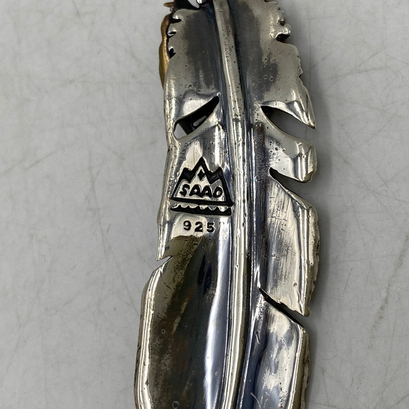 【中古品】【メンズ/レディース】 SAAD サード 925 BRONZE HEART FEATHER PENDANT TOP ブロンズ ハート フェザー ペンダントトップ アクセサリー 191-260820-kh-03-izu カラー：シルバー 万代Net店