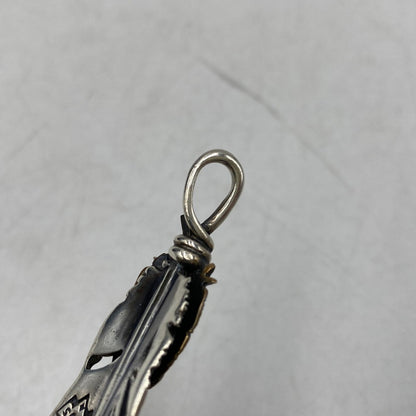 【中古品】【メンズ/レディース】 SAAD サード 925 BRONZE HEART FEATHER PENDANT TOP ブロンズ ハート フェザー ペンダントトップ アクセサリー 191-260820-kh-03-izu カラー：シルバー 万代Net店