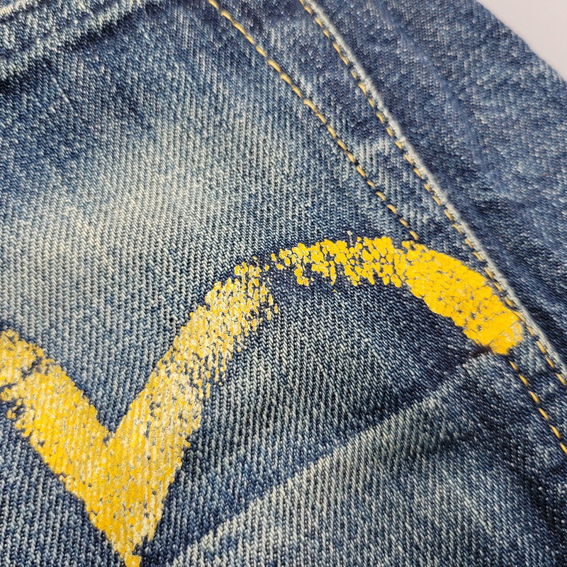 【中古品】【メンズ】 EVISU エヴィス NO.2 KAMOME PAINT DENIM PANTS LOT.2000 カモメペイント デニムパンツ ジーンズ 156-260822-as-04-izu サイズ：34×35 カラー：インディゴ 万代Net店