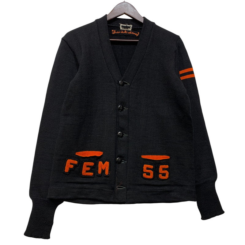【中古品】【メンズ】 VINTAGE 50S LETTERED CARDIGAN レタード カーディガン トップス 長袖 146-260819-cs-02-izu サイズ：不明 カラー：ブラック×オレンジ 万代Net店