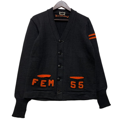 【中古品】【メンズ】 VINTAGE 50S LETTERED CARDIGAN レタード カーディガン トップス 長袖 146-260819-cs-02-izu サイズ：不明 カラー：ブラック×オレンジ 万代Net店