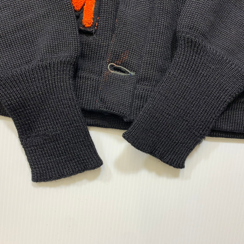 【中古品】【メンズ】 VINTAGE 50S LETTERED CARDIGAN レタード カーディガン トップス 長袖 146-260819-cs-02-izu サイズ：不明 カラー：ブラック×オレンジ 万代Net店