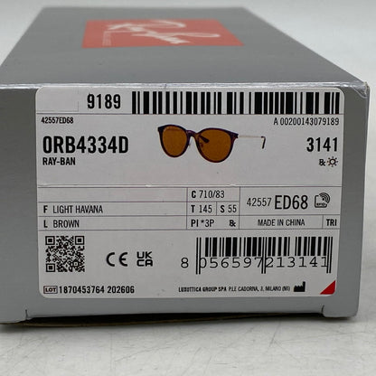 【中古品】【メンズ/レディース】 Ray-Ban レイバン SUNGLASSES RB4334D サングラス 203-260820-as-18-izu サイズ：55□19-145 カラー：ブラウン×ゴールド 万代Net店