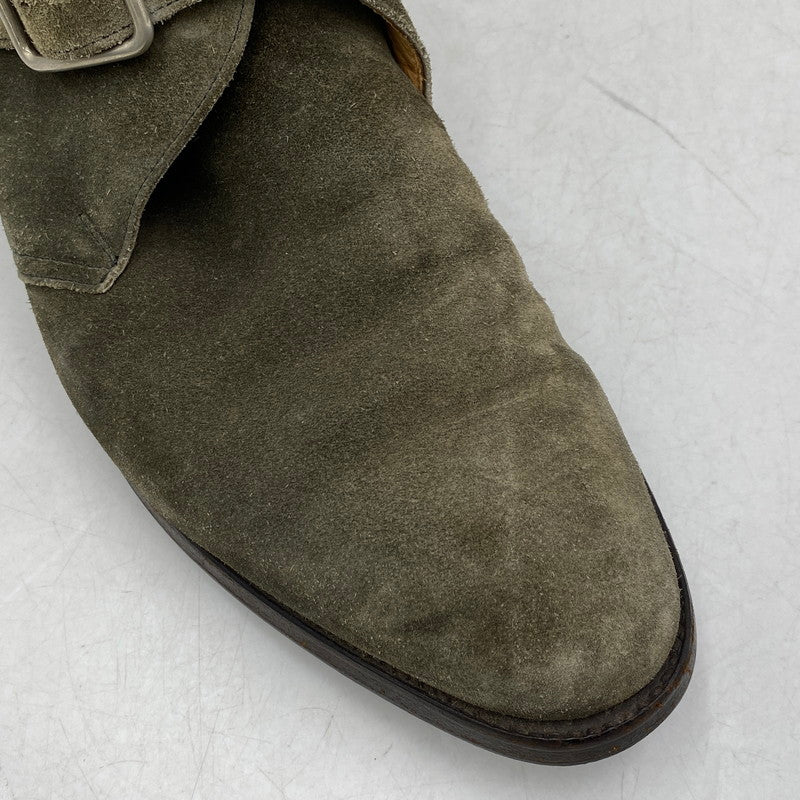 【現状渡し品】【メンズ】 BUDAPESTER SCHUHE ブダペスターシューズ モンクストラップ スエードチャッカブーツ 靴 164-260820-as-10-izu サイズ：8 1/2 カラー：カーキ 万代Net店