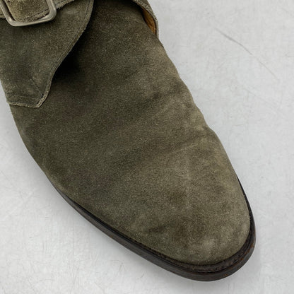 【現状渡し品】【メンズ】 BUDAPESTER SCHUHE ブダペスターシューズ モンクストラップ スエードチャッカブーツ 靴 164-260820-as-10-izu サイズ：8 1/2 カラー：カーキ 万代Net店