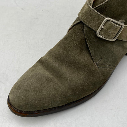 【現状渡し品】【メンズ】 BUDAPESTER SCHUHE ブダペスターシューズ モンクストラップ スエードチャッカブーツ 靴 164-260820-as-10-izu サイズ：8 1/2 カラー：カーキ 万代Net店