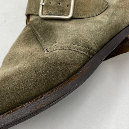 【現状渡し品】【メンズ】 BUDAPESTER SCHUHE ブダペスターシューズ モンクストラップ スエードチャッカブーツ 靴 164-260820-as-10-izu サイズ：8 1/2 カラー：カーキ 万代Net店