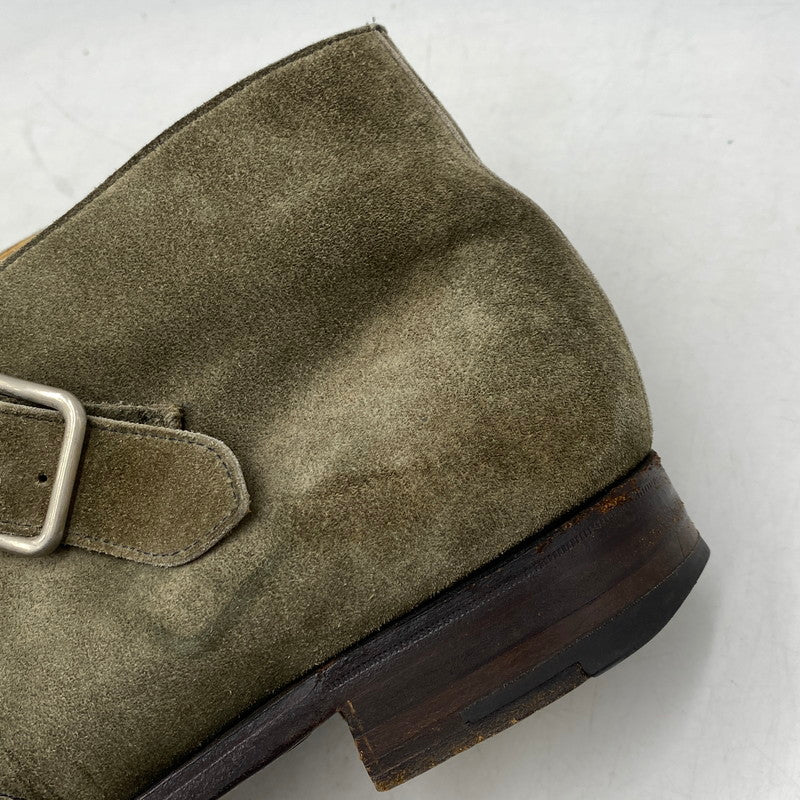 【現状渡し品】【メンズ】 BUDAPESTER SCHUHE ブダペスターシューズ モンクストラップ スエードチャッカブーツ 靴 164-260820-as-10-izu サイズ：8 1/2 カラー：カーキ 万代Net店