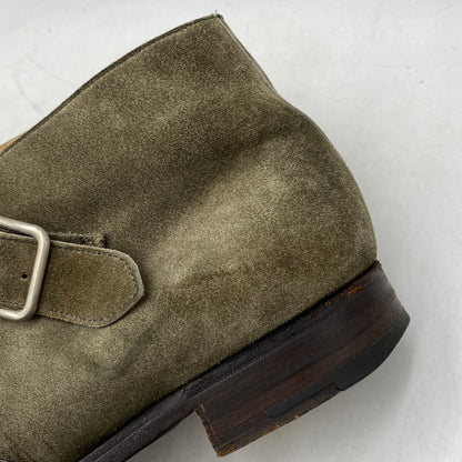 【現状渡し品】【メンズ】 BUDAPESTER SCHUHE ブダペスターシューズ モンクストラップ スエードチャッカブーツ 靴 164-260820-as-10-izu サイズ：8 1/2 カラー：カーキ 万代Net店