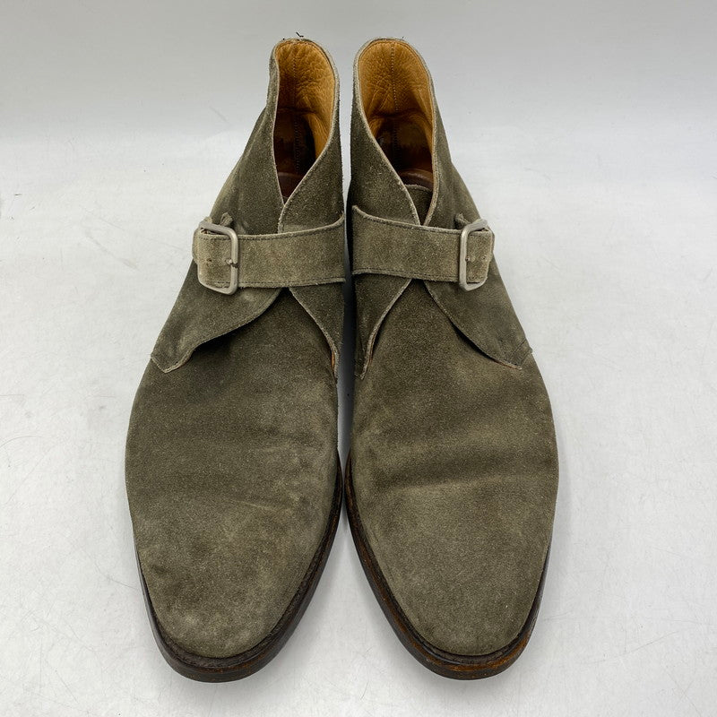 【現状渡し品】【メンズ】 BUDAPESTER SCHUHE ブダペスターシューズ モンクストラップ スエードチャッカブーツ 靴 164-260820-as-10-izu サイズ：8 1/2 カラー：カーキ 万代Net店