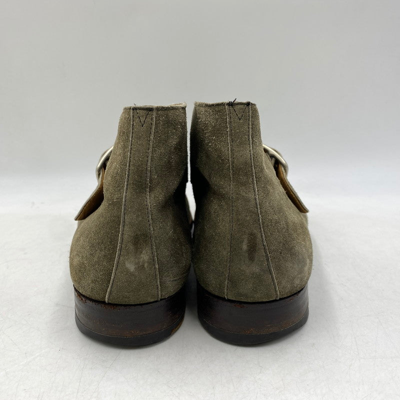 【現状渡し品】【メンズ】 BUDAPESTER SCHUHE ブダペスターシューズ モンクストラップ スエードチャッカブーツ 靴 164-260820-as-10-izu サイズ：8 1/2 カラー：カーキ 万代Net店