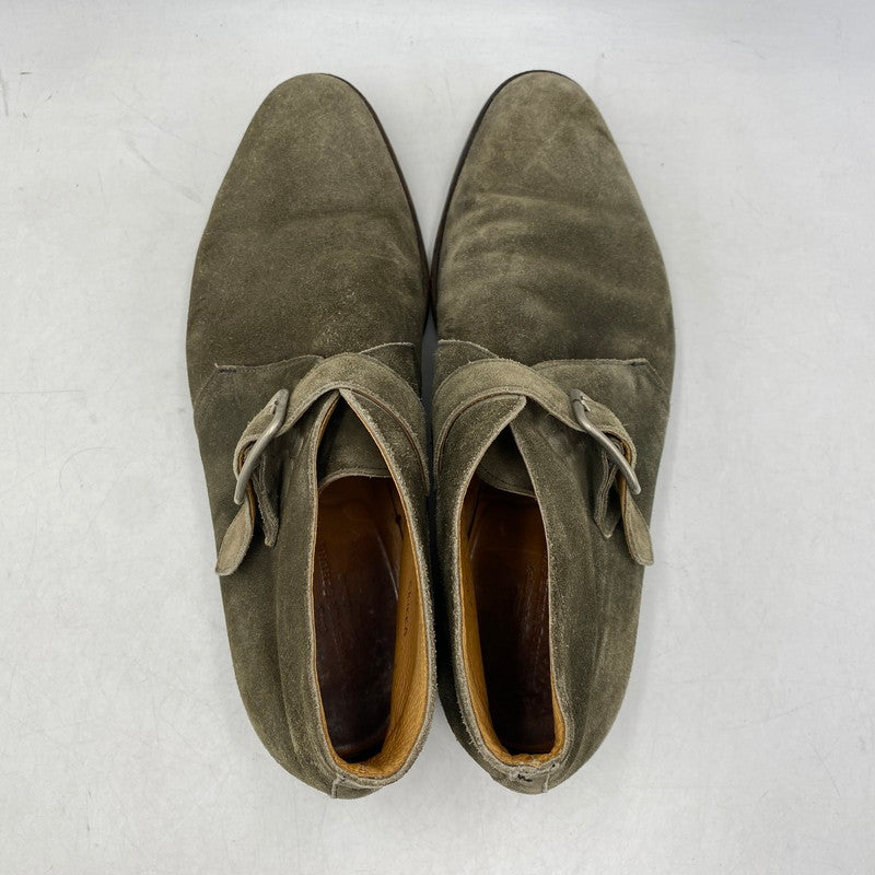 【現状渡し品】【メンズ】 BUDAPESTER SCHUHE ブダペスターシューズ モンクストラップ スエードチャッカブーツ 靴 164-260820-as-10-izu サイズ：8 1/2 カラー：カーキ 万代Net店