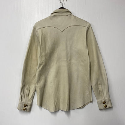 【現状渡し品】【メンズ】 RED MOON レッドムーン DEER SKIN LEATHER WESTERN SHIRT JACKET ディア スキン レザー ウエスタン シャツ ジャケット アウター 145-260821-cs-13-izu サイズ：M カラー：ホワイト系 万代Net店