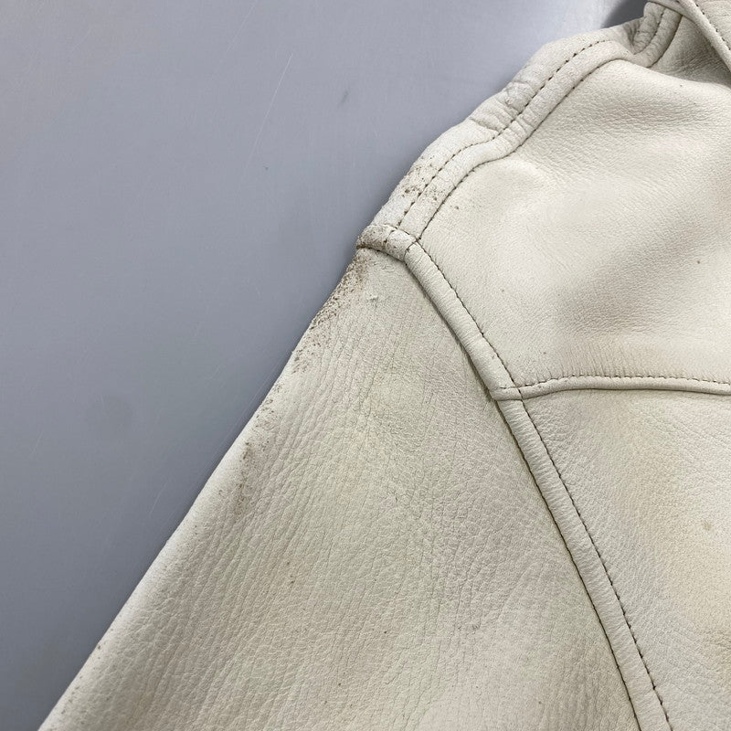 【現状渡し品】【メンズ】 RED MOON レッドムーン DEER SKIN LEATHER WESTERN SHIRT JACKET ディア スキン レザー ウエスタン シャツ ジャケット アウター 145-260821-cs-13-izu サイズ：M カラー：ホワイト系 万代Net店