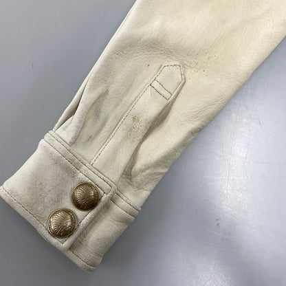 【現状渡し品】【メンズ】 RED MOON レッドムーン DEER SKIN LEATHER WESTERN SHIRT JACKET ディア スキン レザー ウエスタン シャツ ジャケット アウター 145-260821-cs-13-izu サイズ：M カラー：ホワイト系 万代Net店