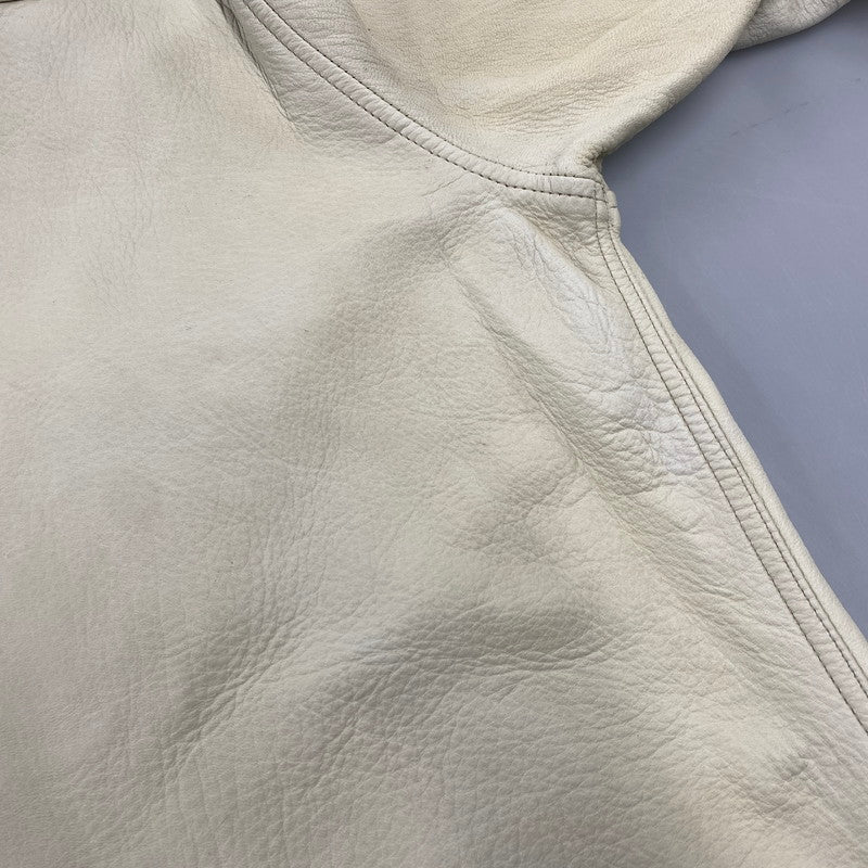 【現状渡し品】【メンズ】 RED MOON レッドムーン DEER SKIN LEATHER WESTERN SHIRT JACKET ディア スキン レザー ウエスタン シャツ ジャケット アウター 145-260821-cs-13-izu サイズ：M カラー：ホワイト系 万代Net店