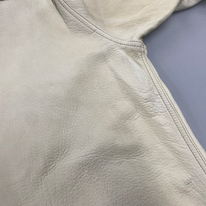 【現状渡し品】【メンズ】 RED MOON レッドムーン DEER SKIN LEATHER WESTERN SHIRT JACKET ディア スキン レザー ウエスタン シャツ ジャケット アウター 145-260821-cs-13-izu サイズ：M カラー：ホワイト系 万代Net店