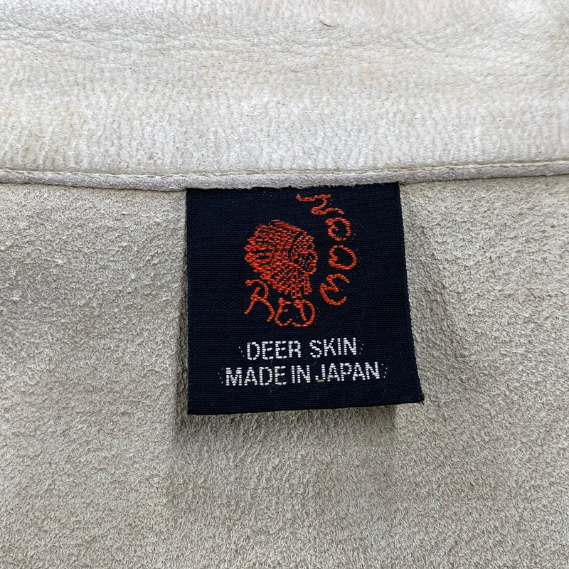 【現状渡し品】【メンズ】 RED MOON レッドムーン DEER SKIN LEATHER WESTERN SHIRT JACKET ディア スキン レザー ウエスタン シャツ ジャケット アウター 145-260821-cs-13-izu サイズ：M カラー：ホワイト系 万代Net店