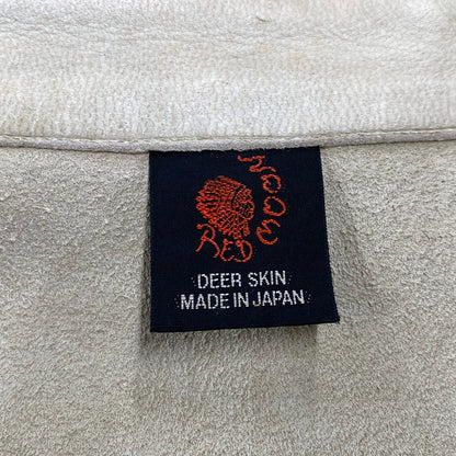 【現状渡し品】【メンズ】 RED MOON レッドムーン DEER SKIN LEATHER WESTERN SHIRT JACKET ディア スキン レザー ウエスタン シャツ ジャケット アウター 145-260821-cs-13-izu サイズ：M カラー：ホワイト系 万代Net店