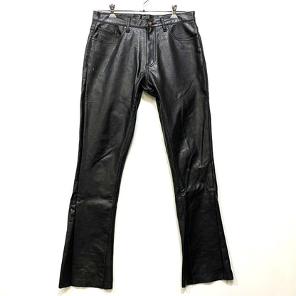 【現状渡し品】【メンズ】 MNML ミニマル FAKE LEATHER FLARE PANTS フェイク レザー フレア パンツ ボトムス 153-260831-kh-05-izu サイズ：32 カラー：ブラック 万代Net店