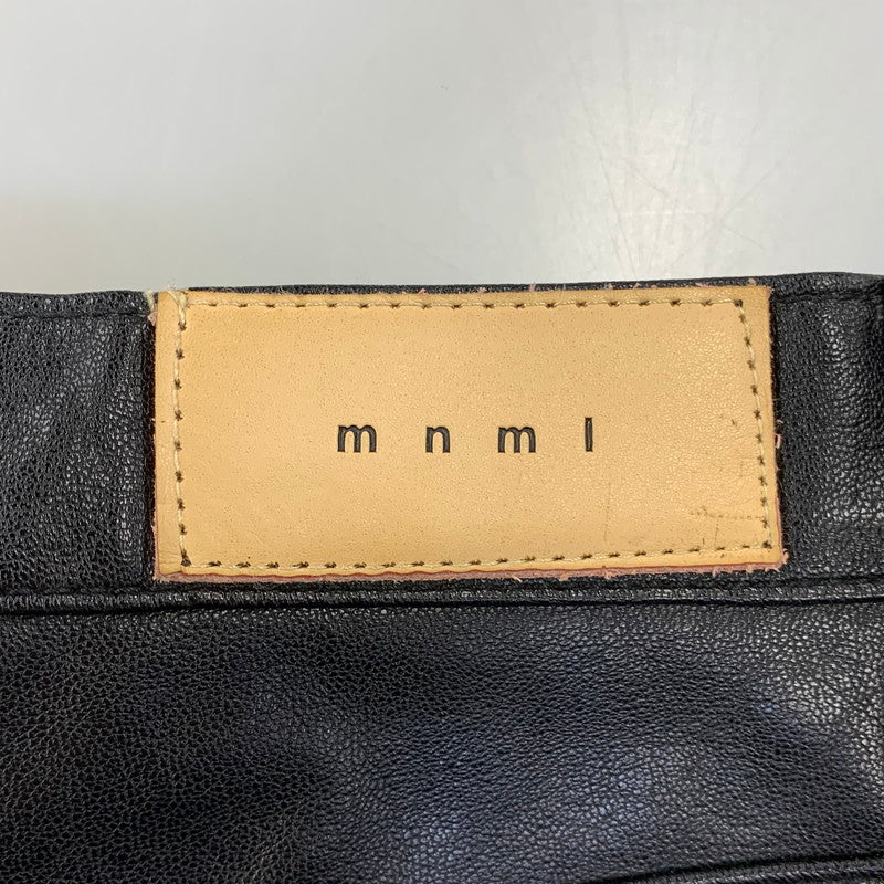 【現状渡し品】【メンズ】 MNML ミニマル FAKE LEATHER FLARE PANTS フェイク レザー フレア パンツ ボトムス 153-260831-kh-05-izu サイズ：32 カラー：ブラック 万代Net店
