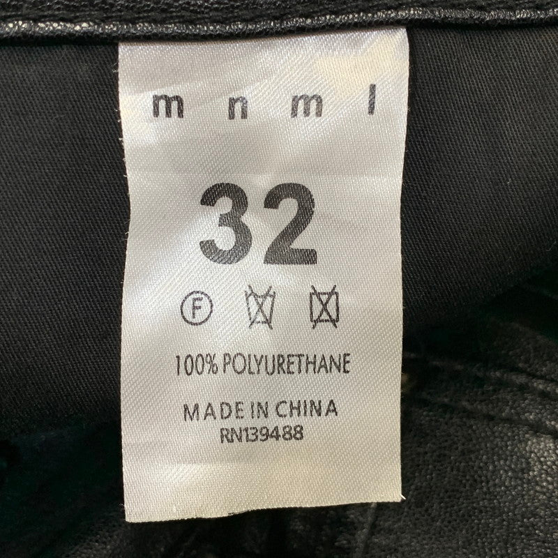 【現状渡し品】【メンズ】 MNML ミニマル FAKE LEATHER FLARE PANTS フェイク レザー フレア パンツ ボトムス 153-260831-kh-05-izu サイズ：32 カラー：ブラック 万代Net店