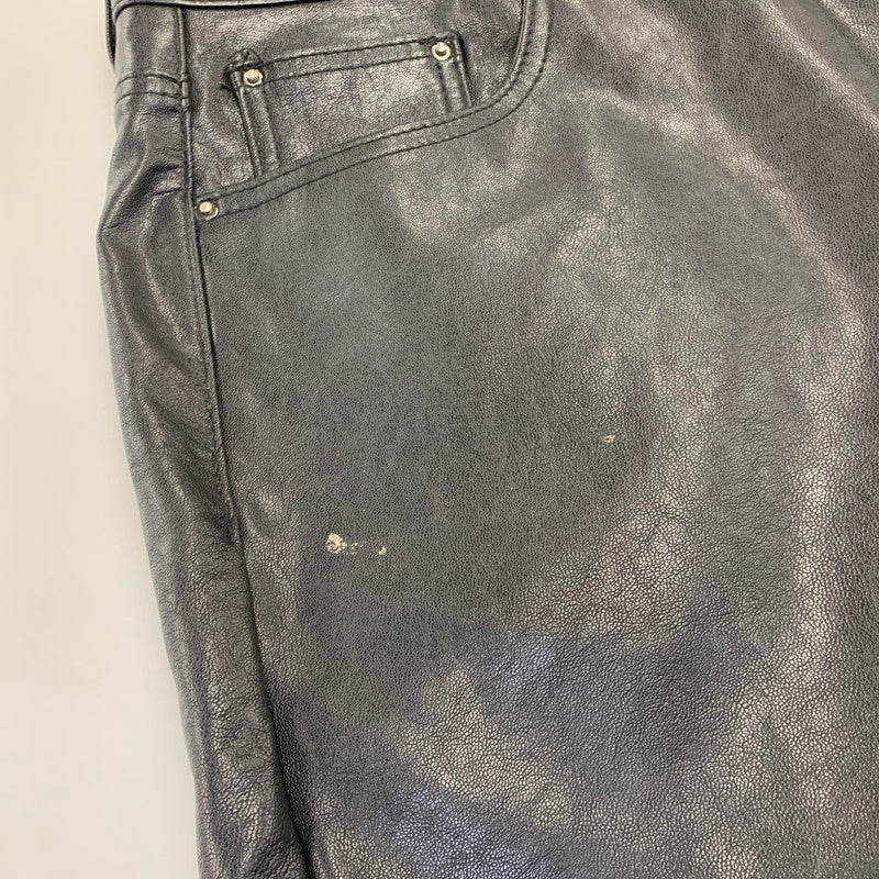 【現状渡し品】【メンズ】 MNML ミニマル FAKE LEATHER FLARE PANTS フェイク レザー フレア パンツ ボトムス 153-260831-kh-05-izu サイズ：32 カラー：ブラック 万代Net店