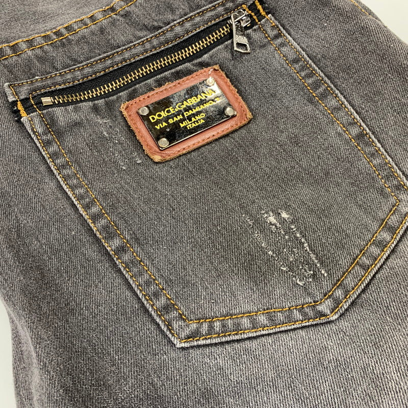 【中古品】【メンズ】 DOLCE&GABBANA ドルチェアンドガッバーナ 14CLASSIC DAMAGE DENIM PANTS ダメージ デニム パンツ ボトムス 152-260831-kh-04-izu サイズ：50 カラー：グレー系 万代Net店