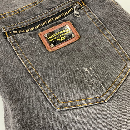【中古品】【メンズ】 DOLCE&GABBANA ドルチェアンドガッバーナ 14CLASSIC DAMAGE DENIM PANTS ダメージ デニム パンツ ボトムス 152-260831-kh-04-izu サイズ：50 カラー：グレー系 万代Net店
