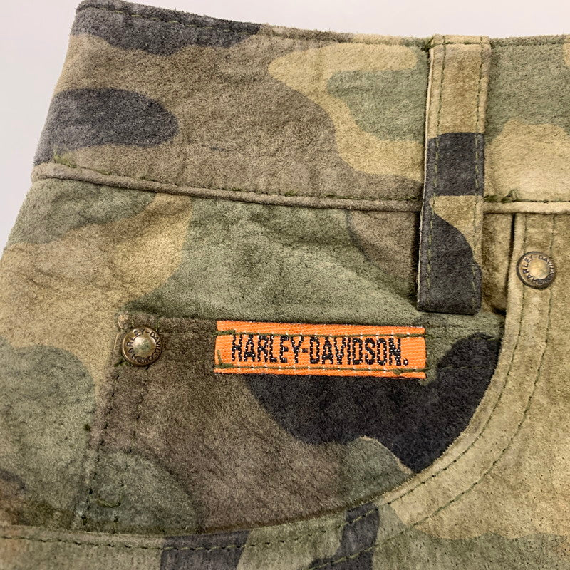【中古品】【メンズ】 HARLEY-DAVIDSON ハーレーダビッドソン SUEDE HALF PANTS スエード ハーフ パンツ ボトムス 157-260831-kh-11-izu サイズ：S カラー：マルチ 万代Net店