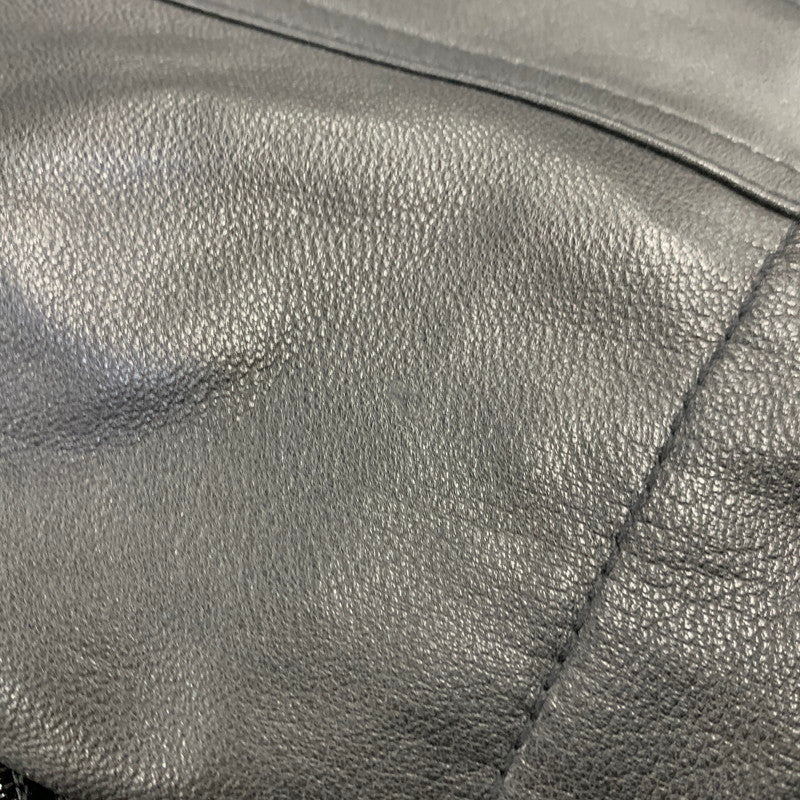 【中古品】【メンズ】 BARASSI バラシ INTRECCIATO ZIPUP LEATHER JACKET 1150-3082 イントレチャート ジップアップ レザージャケット 141-260830-as-13-izu サイズ：46 カラー：ブラック 万代Net店