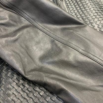 【中古品】【メンズ】 BARASSI バラシ INTRECCIATO ZIPUP LEATHER JACKET 1150-3082 イントレチャート ジップアップ レザージャケット 141-260830-as-13-izu サイズ：46 カラー：ブラック 万代Net店