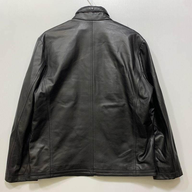 【中古品】【メンズ】 BARASSI バラシ INTRECCIATO ZIPUP LEATHER JACKET 1150-3082 イントレチャート ジップアップ レザージャケット 141-260830-as-13-izu サイズ：46 カラー：ブラック 万代Net店