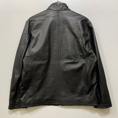 【中古品】【メンズ】 BARASSI バラシ INTRECCIATO ZIPUP LEATHER JACKET 1150-3082 イントレチャート ジップアップ レザージャケット 141-260830-as-13-izu サイズ：46 カラー：ブラック 万代Net店