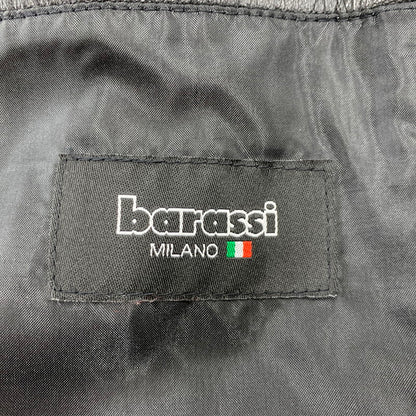 【中古品】【メンズ】 BARASSI バラシ INTRECCIATO ZIPUP LEATHER JACKET 1150-3082 イントレチャート ジップアップ レザージャケット 141-260830-as-13-izu サイズ：46 カラー：ブラック 万代Net店