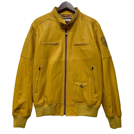 【中古品】【メンズ】 VAGIIE バジエ LEATHER RIDERS JACKET 2120-3006 レザーライダースジャケット 147-260830-as-14-izu サイズ：46 カラー：イエロー 万代Net店