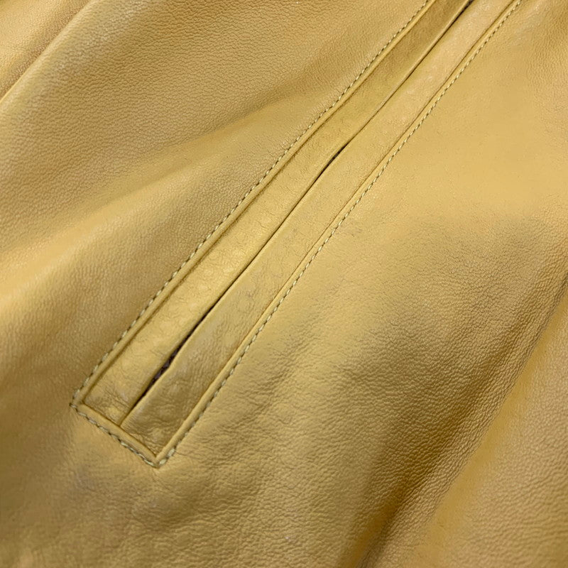 【中古品】【メンズ】 VAGIIE バジエ LEATHER RIDERS JACKET 2120-3006 レザーライダースジャケット 147-260830-as-14-izu サイズ：46 カラー：イエロー 万代Net店