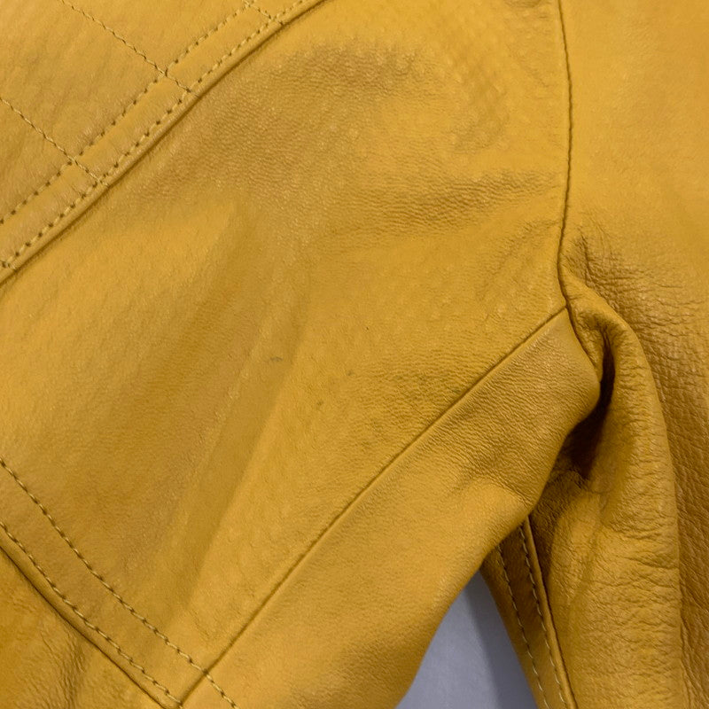 【中古品】【メンズ】 VAGIIE バジエ LEATHER RIDERS JACKET 2120-3006 レザーライダースジャケット 147-260830-as-14-izu サイズ：46 カラー：イエロー 万代Net店