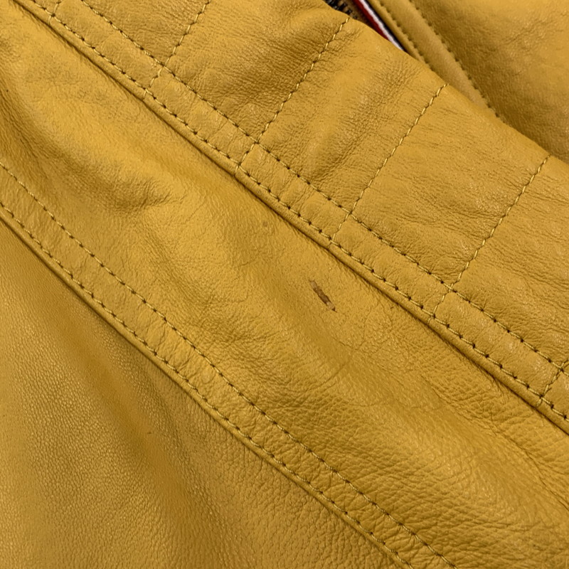 【中古品】【メンズ】 VAGIIE バジエ LEATHER RIDERS JACKET 2120-3006 レザーライダースジャケット 147-260830-as-14-izu サイズ：46 カラー：イエロー 万代Net店