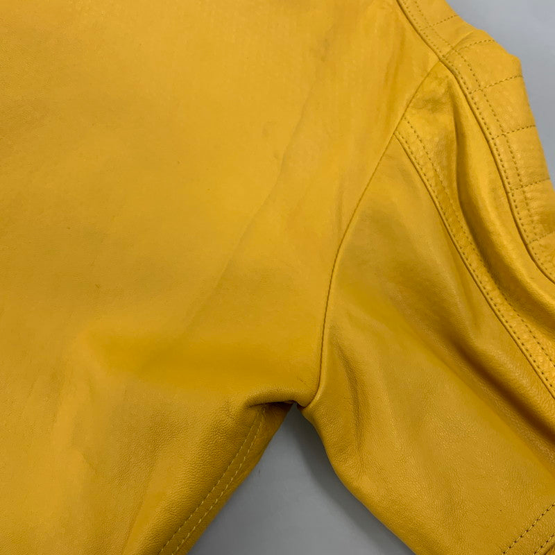 【中古品】【メンズ】 VAGIIE バジエ LEATHER RIDERS JACKET 2120-3006 レザーライダースジャケット 147-260830-as-14-izu サイズ：46 カラー：イエロー 万代Net店
