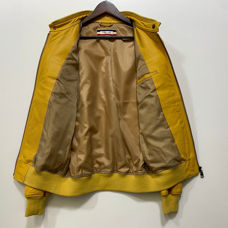 【中古品】【メンズ】 VAGIIE バジエ LEATHER RIDERS JACKET 2120-3006 レザーライダースジャケット 147-260830-as-14-izu サイズ：46 カラー：イエロー 万代Net店