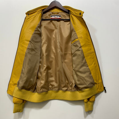 【中古品】【メンズ】 VAGIIE バジエ LEATHER RIDERS JACKET 2120-3006 レザーライダースジャケット 147-260830-as-14-izu サイズ：46 カラー：イエロー 万代Net店