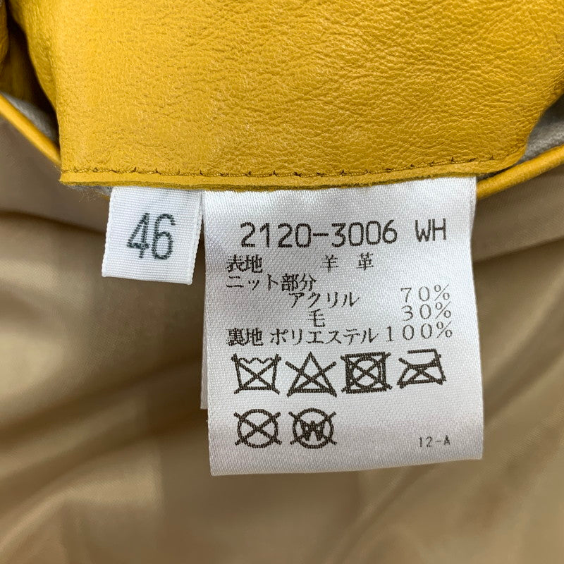 【中古品】【メンズ】 VAGIIE バジエ LEATHER RIDERS JACKET 2120-3006 レザーライダースジャケット 147-260830-as-14-izu サイズ：46 カラー：イエロー 万代Net店