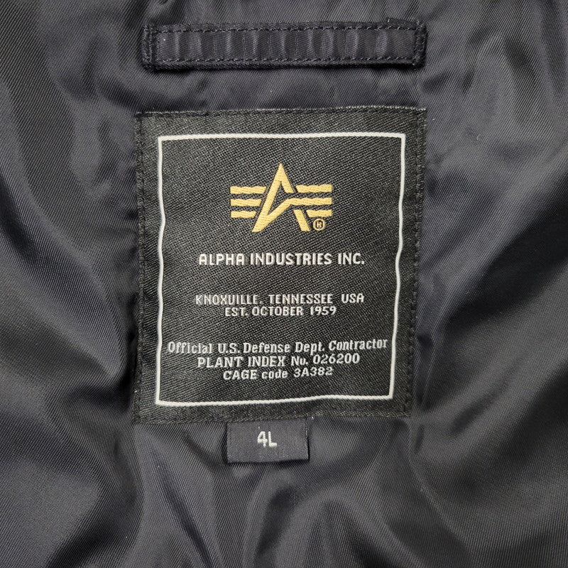 【中古品】【メンズ】 ALPHA INDUSTRIES アルファインダストリーズ N-3B FLIGHT JACKET 20094-8275 フライトジャケット 145-260903-as-05-izu サイズ：4L カラー：ブラック 万代Net店