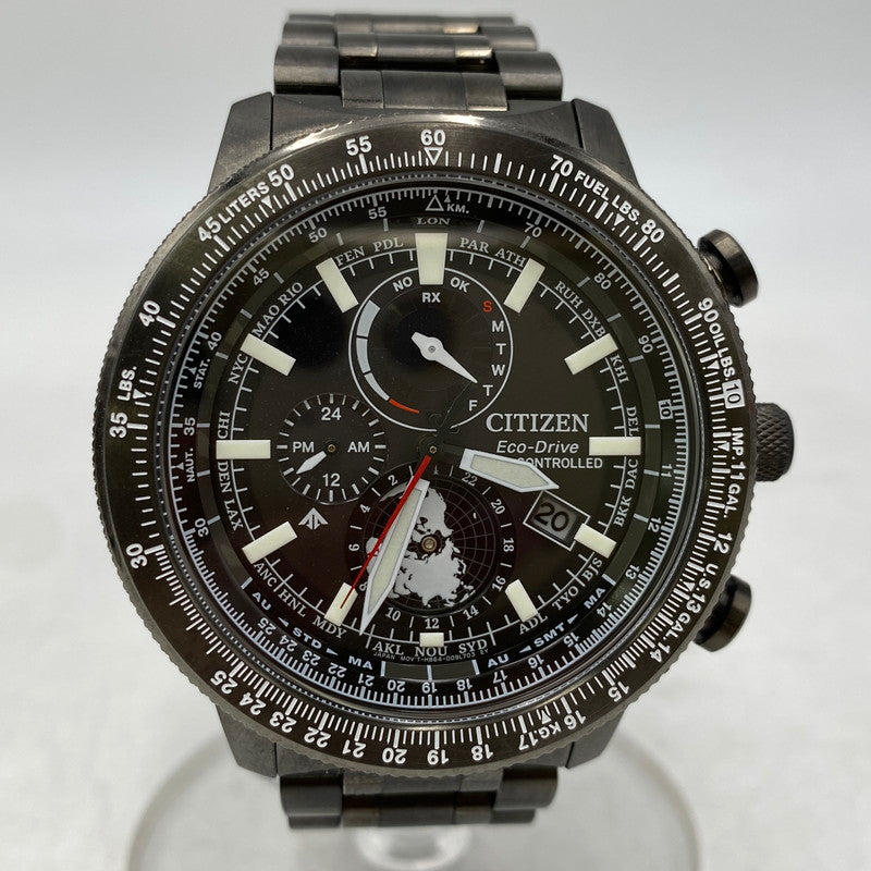 【中古品】【メンズ/レディース】 CITIZEN シチズン PROMASTER SKY ECO DRIVE PILOT WATCH H864-006M004 プロマスター スカイ エコドライブ パイロット 腕時計 197-260820-as-19-izu カラー：ブラック系 万代Net店