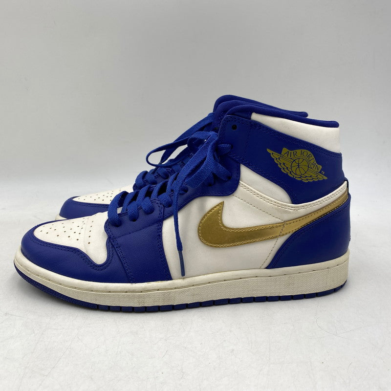 【中古品】【メンズ】 NIKE ナイキ AIR JORDAN 1 RETRO HIGH 332550-406 エアジョーダン 1 レトロ ハイ スニーカー 靴 160-260820-as-07-izu サイズ：27.5cm カラー：DEEP ROYAL BLUE/METALLIC GOLD 万代Net店