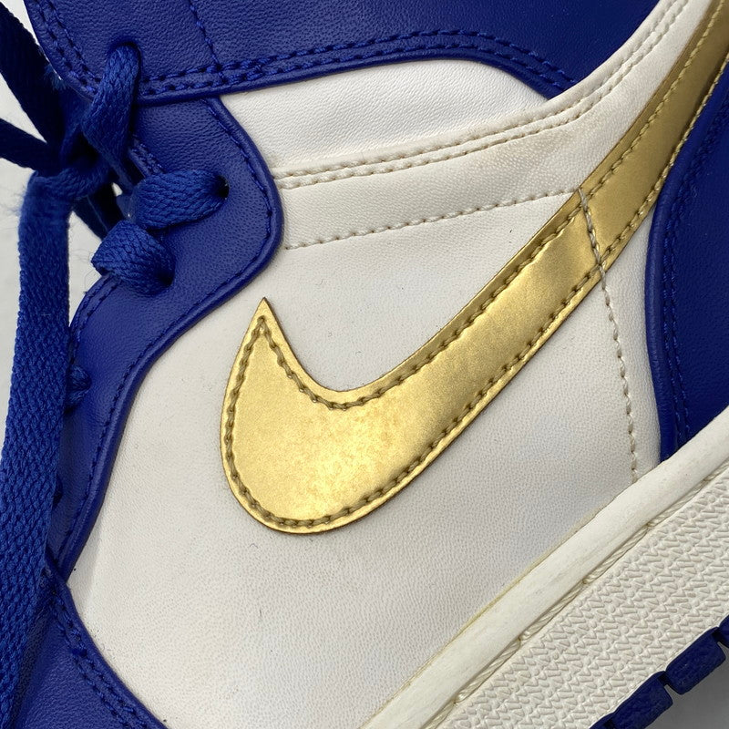 【中古品】【メンズ】 NIKE ナイキ AIR JORDAN 1 RETRO HIGH 332550-406 エアジョーダン 1 レトロ ハイ スニーカー 靴 160-260820-as-07-izu サイズ：27.5cm カラー：DEEP ROYAL BLUE/METALLIC GOLD 万代Net店