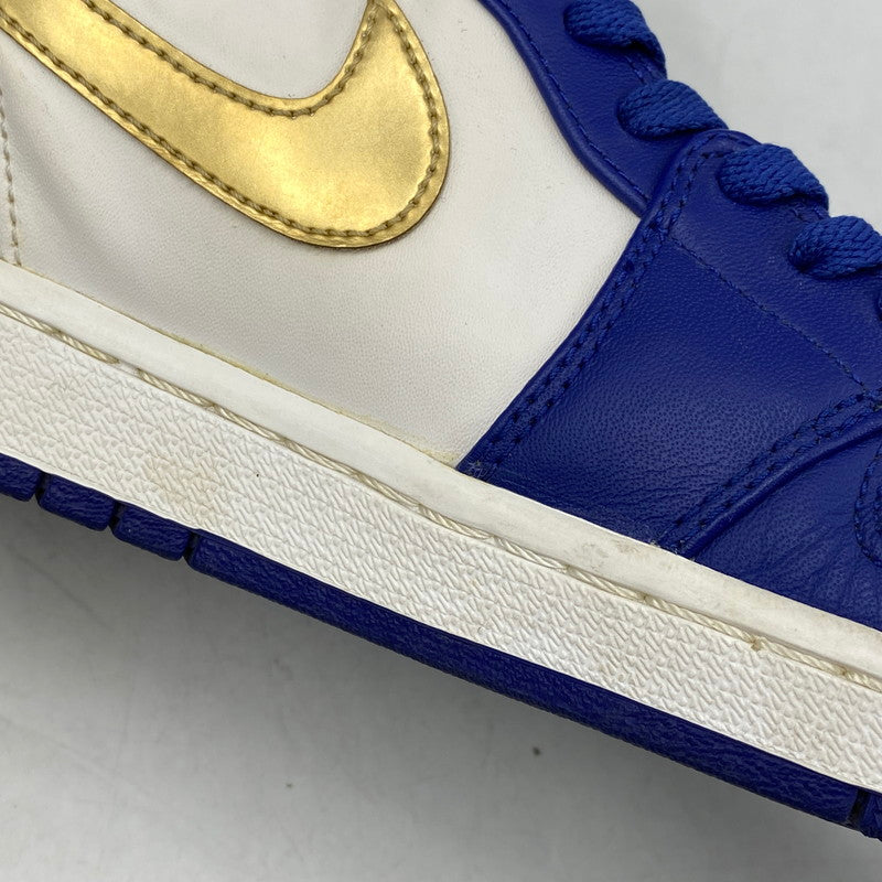 【中古品】【メンズ】 NIKE ナイキ AIR JORDAN 1 RETRO HIGH 332550-406 エアジョーダン 1 レトロ ハイ スニーカー 靴 160-260820-as-07-izu サイズ：27.5cm カラー：DEEP ROYAL BLUE/METALLIC GOLD 万代Net店